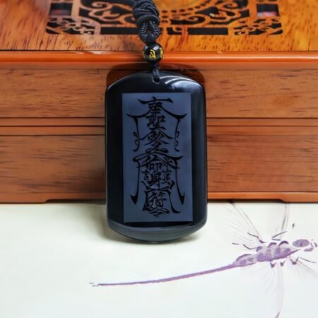 Obsidian Talisman Pendant – Celestial Command Amulet