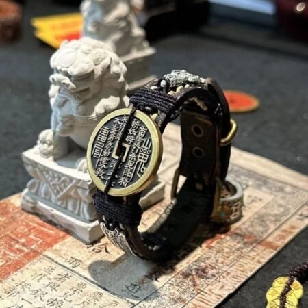 Taoist-inspired Mountain Spirit Coin Bracelet