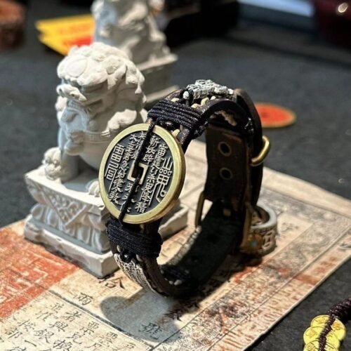 Taoist-inspired Mountain Spirit Coin Bracelet