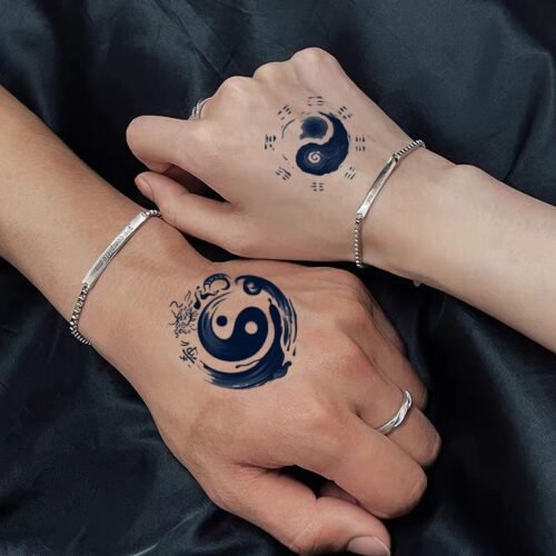 Tai Chi Tattoo Sticker: The Flowing Yin-Yang Art
